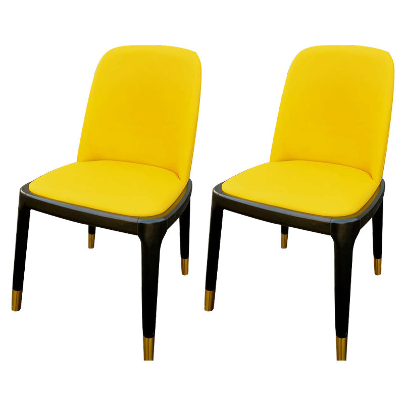 Industrial Style Solid Wood Dining Side Chair Leather Side Chair for Dining Room Lemon Yellow 2 Piece Set Clearhalo ' kitchen&dining_furn' 'Dining Chairs' 'Dining Tables & Seating' 'dining_chair' 'furn' 'furn_dining_chair' 'Furniture' 'furniture_dining_chair' 'Kitchen & Dining Furniture' 'kitchen' 3621484