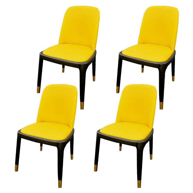 Industrial Style Solid Wood Dining Side Chair Leather Side Chair for Dining Room Lemon Yellow 4 Piece Set Clearhalo ' kitchen&dining_furn' 'Dining Chairs' 'Dining Tables & Seating' 'dining_chair' 'furn' 'furn_dining_chair' 'Furniture' 'furniture_dining_chair' 'Kitchen & Dining Furniture' 'kitchen' 3621485