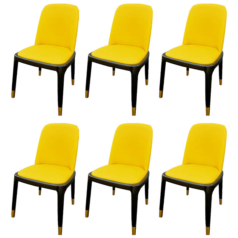 Industrial Style Solid Wood Dining Side Chair Leather Side Chair for Dining Room Lemon Yellow 6 Piece Set Clearhalo ' kitchen&dining_furn' 'Dining Chairs' 'Dining Tables & Seating' 'dining_chair' 'furn' 'furn_dining_chair' 'Furniture' 'furniture_dining_chair' 'Kitchen & Dining Furniture' 'kitchen' 3621486