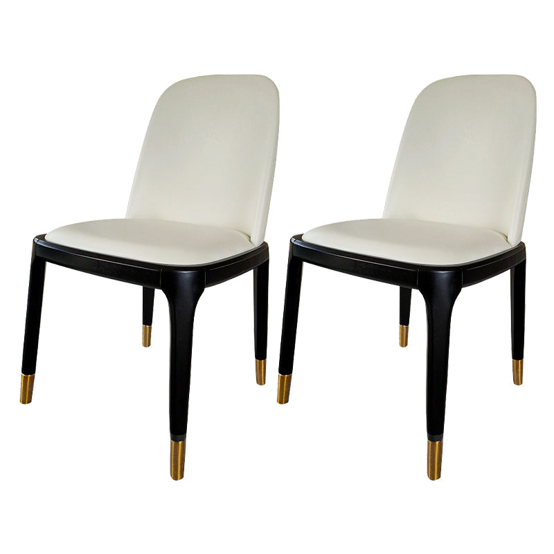 Industrial Style Solid Wood Dining Side Chair Leather Side Chair for Dining Room Off-White 2 Piece Set Clearhalo ' kitchen&dining_furn' 'Dining Chairs' 'Dining Tables & Seating' 'dining_chair' 'furn' 'furn_dining_chair' 'Furniture' 'furniture_dining_chair' 'Kitchen & Dining Furniture' 'kitchen' 3621487