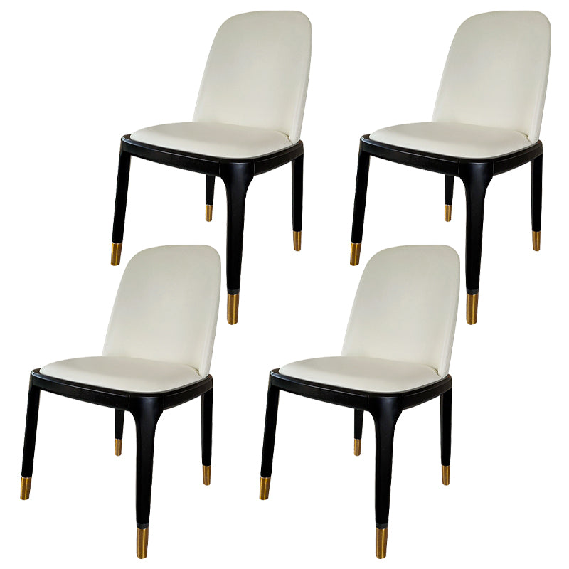 Industrial Style Solid Wood Dining Side Chair Leather Side Chair for Dining Room Off-White 4 Piece Set Clearhalo ' kitchen&dining_furn' 'Dining Chairs' 'Dining Tables & Seating' 'dining_chair' 'furn' 'furn_dining_chair' 'Furniture' 'furniture_dining_chair' 'Kitchen & Dining Furniture' 'kitchen' 3621488