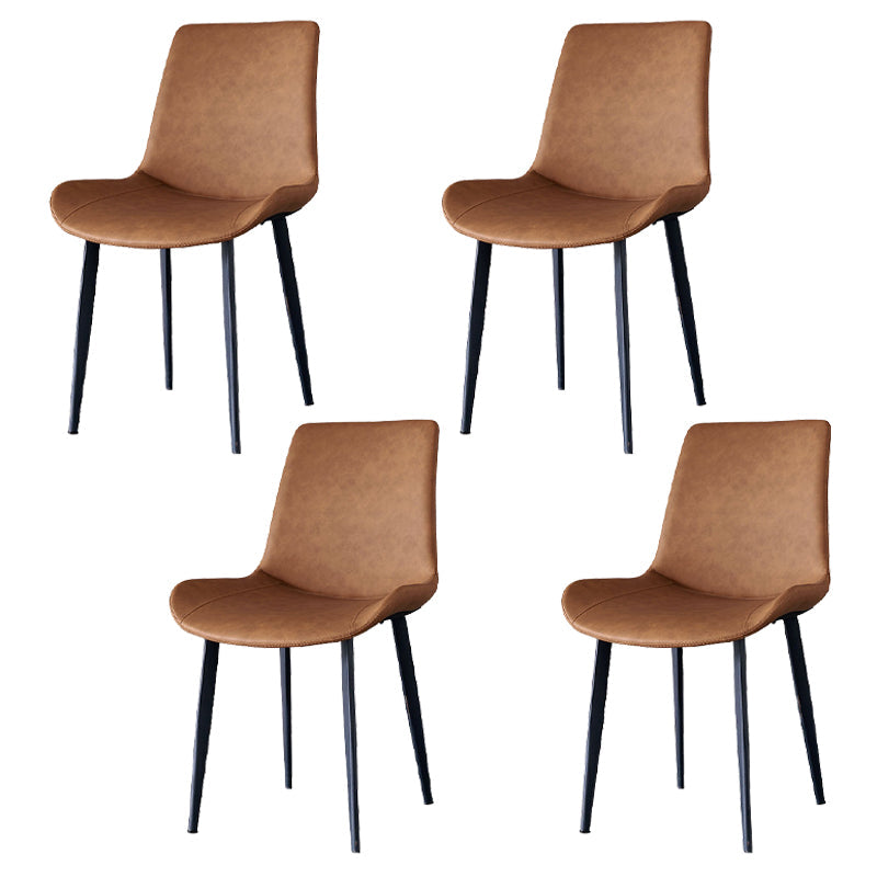 Contemporary Chairs High-density Sponge Cushion Parsons Side Chair for Kitchen Caramel 4 Piece Set Clearhalo ' kitchen&dining_furn' 'Dining Chairs' 'Dining Tables & Seating' 'dining_chair' 'furn' 'furn_dining_chair' 'Furniture' 'furniture_dining_chair' 'Kitchen & Dining Furniture' 'kitchen' 3621498