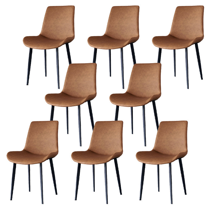 Contemporary Chairs High-density Sponge Cushion Parsons Side Chair for Kitchen Caramel 8 Piece Set Clearhalo ' kitchen&dining_furn' 'Dining Chairs' 'Dining Tables & Seating' 'dining_chair' 'furn' 'furn_dining_chair' 'Furniture' 'furniture_dining_chair' 'Kitchen & Dining Furniture' 'kitchen' 3621500