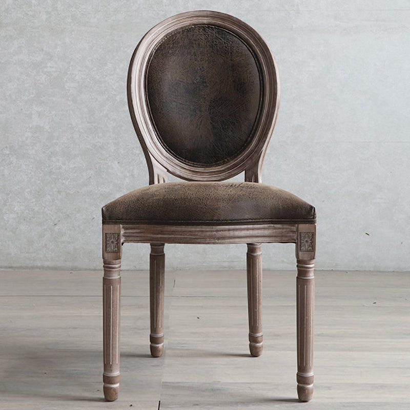 Country Style Dining Chair King Louis Back Side Chair with Wood Legs for Home Use Brown 1 Piece Gray Clearhalo ' kitchen&dining_furn' 'Dining Chairs' 'Dining Tables & Seating' 'dining_chair' 'furn' 'furn_dining_chair' 'Furniture' 'furniture_dining_chair' 'Kitchen & Dining Furniture' 'kitchen' 3621504