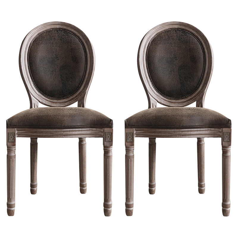 Country Style Dining Chair King Louis Back Side Chair with Wood Legs for Home Use Brown 2 Piece Set Gray Clearhalo ' kitchen&dining_furn' 'Dining Chairs' 'Dining Tables & Seating' 'dining_chair' 'furn' 'furn_dining_chair' 'Furniture' 'furniture_dining_chair' 'Kitchen & Dining Furniture' 'kitchen' 3621505