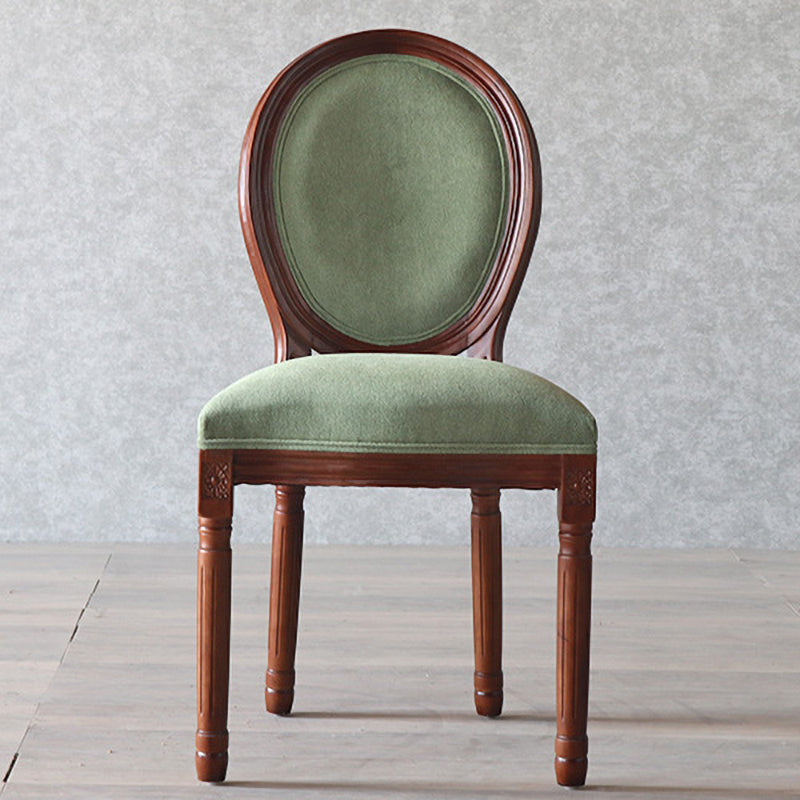 Country Style Dining Chair King Louis Back Side Chair with Wood Legs for Home Use Green 1 Piece Walnut Clearhalo ' kitchen&dining_furn' 'Dining Chairs' 'Dining Tables & Seating' 'dining_chair' 'furn' 'furn_dining_chair' 'Furniture' 'furniture_dining_chair' 'Kitchen & Dining Furniture' 'kitchen' 3621507