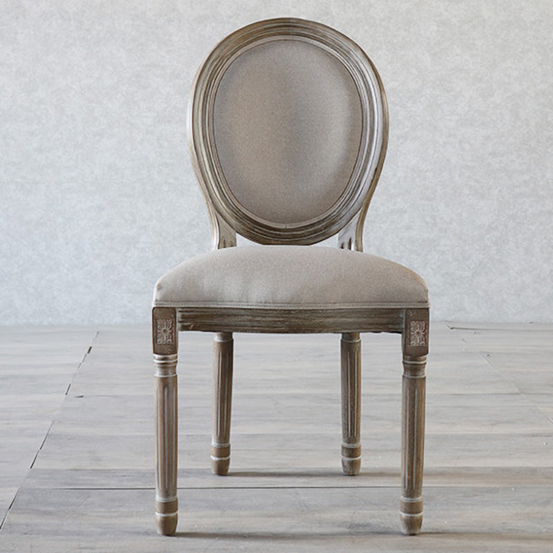 Country Style Dining Chair King Louis Back Side Chair with Wood Legs for Home Use Off-White 1 Piece Gray Clearhalo ' kitchen&dining_furn' 'Dining Chairs' 'Dining Tables & Seating' 'dining_chair' 'furn' 'furn_dining_chair' 'Furniture' 'furniture_dining_chair' 'Kitchen & Dining Furniture' 'kitchen' 3621511