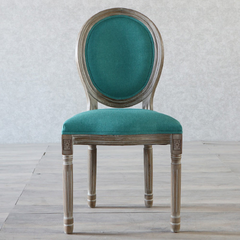 Country Style Dining Chair King Louis Back Side Chair with Wood Legs for Home Use Aqua 1 Piece Gray Clearhalo ' kitchen&dining_furn' 'Dining Chairs' 'Dining Tables & Seating' 'dining_chair' 'furn' 'furn_dining_chair' 'Furniture' 'furniture_dining_chair' 'Kitchen & Dining Furniture' 'kitchen' 3621512