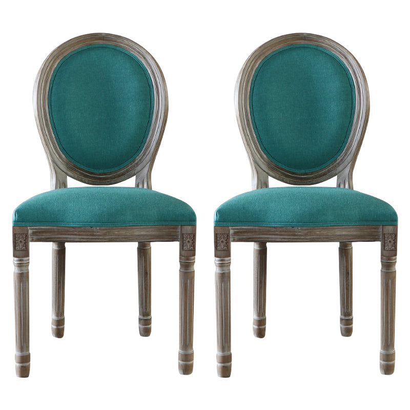 Country Style Dining Chair King Louis Back Side Chair with Wood Legs for Home Use Aqua 2 Piece Set Gray Clearhalo ' kitchen&dining_furn' 'Dining Chairs' 'Dining Tables & Seating' 'dining_chair' 'furn' 'furn_dining_chair' 'Furniture' 'furniture_dining_chair' 'Kitchen & Dining Furniture' 'kitchen' 3621514