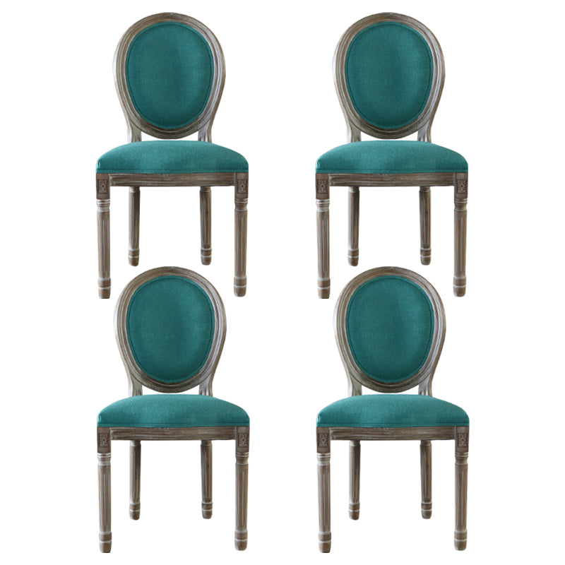 Country Style Dining Chair King Louis Back Side Chair with Wood Legs for Home Use Aqua 4 Piece Set Gray Clearhalo ' kitchen&dining_furn' 'Dining Chairs' 'Dining Tables & Seating' 'dining_chair' 'furn' 'furn_dining_chair' 'Furniture' 'furniture_dining_chair' 'Kitchen & Dining Furniture' 'kitchen' 3621516