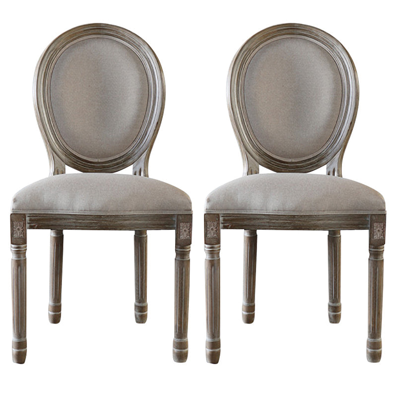 Country Style Dining Chair King Louis Back Side Chair with Wood Legs for Home Use Off-White 2 Piece Set Gray Clearhalo ' kitchen&dining_furn' 'Dining Chairs' 'Dining Tables & Seating' 'dining_chair' 'furn' 'furn_dining_chair' 'Furniture' 'furniture_dining_chair' 'Kitchen & Dining Furniture' 'kitchen' 3621517