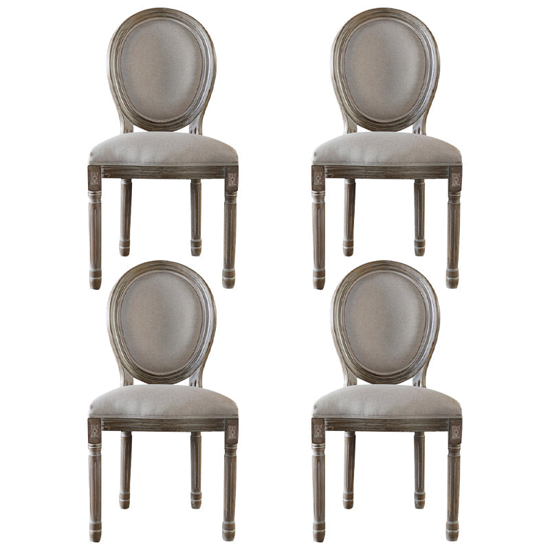Country Style Dining Chair King Louis Back Side Chair with Wood Legs for Home Use Off-White 4 Piece Set Gray Clearhalo ' kitchen&dining_furn' 'Dining Chairs' 'Dining Tables & Seating' 'dining_chair' 'furn' 'furn_dining_chair' 'Furniture' 'furniture_dining_chair' 'Kitchen & Dining Furniture' 'kitchen' 3621518