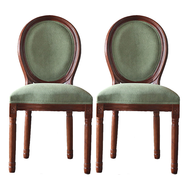 Country Style Dining Chair King Louis Back Side Chair with Wood Legs for Home Use Green 2 Piece Set Walnut Clearhalo ' kitchen&dining_furn' 'Dining Chairs' 'Dining Tables & Seating' 'dining_chair' 'furn' 'furn_dining_chair' 'Furniture' 'furniture_dining_chair' 'Kitchen & Dining Furniture' 'kitchen' 3621519
