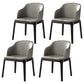 Contemporary Square Leather Chair with Wooden Legs Dining Side Arm Chair for Kitchen Grey 4 Piece Set Clearhalo ' kitchen&dining_furn' 'Dining Chairs' 'Dining Tables & Seating' 'dining_chair' 'furn' 'furn_dining_chair' 'Furniture' 'furniture_dining_chair' 'Kitchen & Dining Furniture' 'kitchen' 3621523