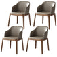 Contemporary Square Leather Chair with Wooden Legs Dining Side Arm Chair for Kitchen Khaki 4 Piece Set Clearhalo ' kitchen&dining_furn' 'Dining Chairs' 'Dining Tables & Seating' 'dining_chair' 'furn' 'furn_dining_chair' 'Furniture' 'furniture_dining_chair' 'Kitchen & Dining Furniture' 'kitchen' 3621528
