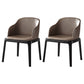 Contemporary Square Leather Chair with Wooden Legs Dining Side Arm Chair for Kitchen Coffee 2 Piece Set Clearhalo ' kitchen&dining_furn' 'Dining Chairs' 'Dining Tables & Seating' 'dining_chair' 'furn' 'furn_dining_chair' 'Furniture' 'furniture_dining_chair' 'Kitchen & Dining Furniture' 'kitchen' 3621529