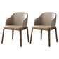 Contemporary Square Leather Chair with Wooden Legs Dining Side Arm Chair for Kitchen Light Khaki 2 Piece Set Clearhalo ' kitchen&dining_furn' 'Dining Chairs' 'Dining Tables & Seating' 'dining_chair' 'furn' 'furn_dining_chair' 'Furniture' 'furniture_dining_chair' 'Kitchen & Dining Furniture' 'kitchen' 3621533