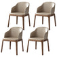 Contemporary Square Leather Chair with Wooden Legs Dining Side Arm Chair for Kitchen Light Khaki 4 Piece Set Clearhalo ' kitchen&dining_furn' 'Dining Chairs' 'Dining Tables & Seating' 'dining_chair' 'furn' 'furn_dining_chair' 'Furniture' 'furniture_dining_chair' 'Kitchen & Dining Furniture' 'kitchen' 3621535