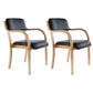 Home Scandinavian Arm Chair Open Back Wood Upholstered Dining Room Chair Black 2 Piece Set Clearhalo ' kitchen&dining_furn' 'Dining Chairs' 'Dining Tables & Seating' 'dining_chair' 'furn' 'furn_dining_chair' 'Furniture' 'furniture_dining_chair' 'Kitchen & Dining Furniture' 'kitchen' 3621542