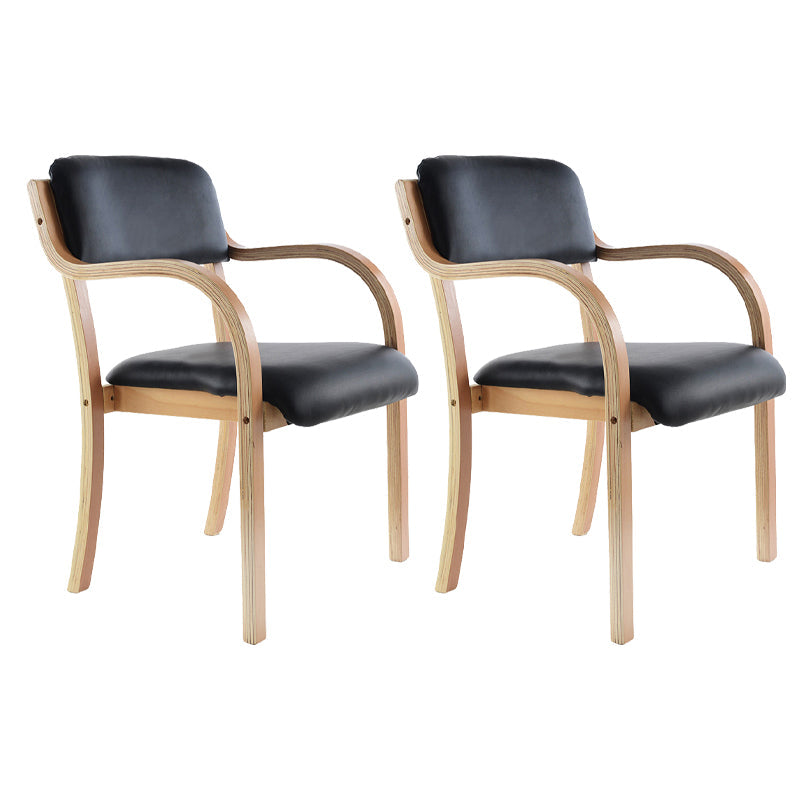 Home Scandinavian Arm Chair Open Back Wood Upholstered Dining Room Chair Black 2 Piece Set Clearhalo ' kitchen&dining_furn' 'Dining Chairs' 'Dining Tables & Seating' 'dining_chair' 'furn' 'furn_dining_chair' 'Furniture' 'furniture_dining_chair' 'Kitchen & Dining Furniture' 'kitchen' 3621542