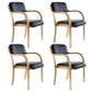 Home Scandinavian Arm Chair Open Back Wood Upholstered Dining Room Chair Black 4 Piece Set Clearhalo ' kitchen&dining_furn' 'Dining Chairs' 'Dining Tables & Seating' 'dining_chair' 'furn' 'furn_dining_chair' 'Furniture' 'furniture_dining_chair' 'Kitchen & Dining Furniture' 'kitchen' 3621544