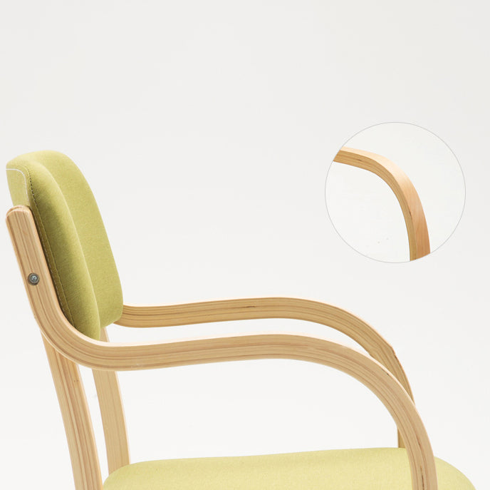 Home Scandinavian Arm Chair Open Back Wood Upholstered Dining Room Chair Clearhalo ' kitchen&dining_furn' 'Dining Chairs' 'Dining Tables & Seating' 'dining_chair' 'furn' 'furn_dining_chair' 'Furniture' 'furniture_dining_chair' 'Kitchen & Dining Furniture' 'kitchen' 3621549