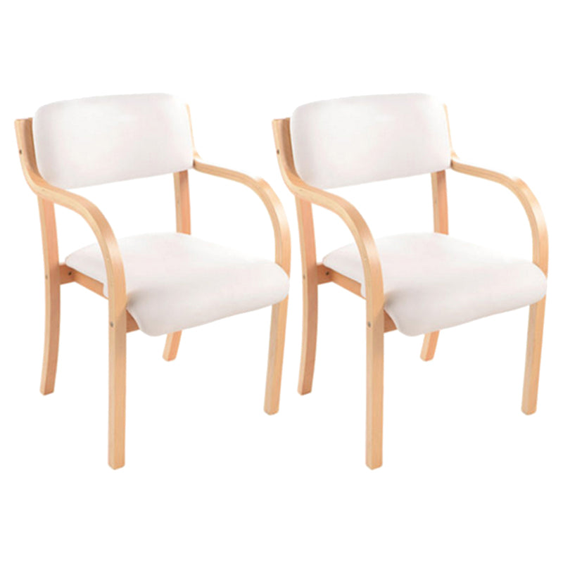 Home Scandinavian Arm Chair Open Back Wood Upholstered Dining Room Chair White 2 Piece Set Clearhalo ' kitchen&dining_furn' 'Dining Chairs' 'Dining Tables & Seating' 'dining_chair' 'furn' 'furn_dining_chair' 'Furniture' 'furniture_dining_chair' 'Kitchen & Dining Furniture' 'kitchen' 3621554