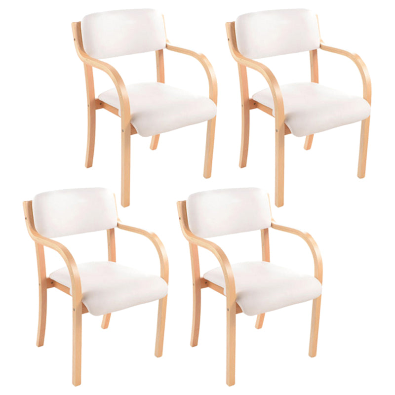 Home Scandinavian Arm Chair Open Back Wood Upholstered Dining Room Chair White 4 Piece Set Clearhalo ' kitchen&dining_furn' 'Dining Chairs' 'Dining Tables & Seating' 'dining_chair' 'furn' 'furn_dining_chair' 'Furniture' 'furniture_dining_chair' 'Kitchen & Dining Furniture' 'kitchen' 3621555