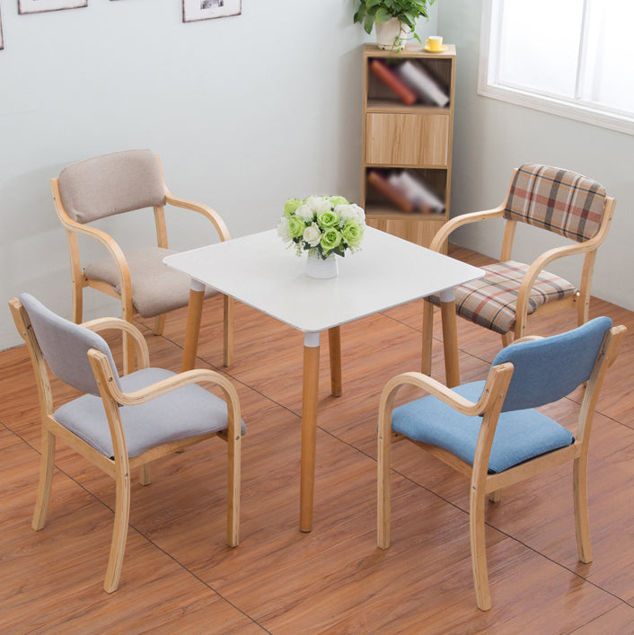 Home Scandinavian Arm Chair Open Back Wood Upholstered Dining Room Chair Clearhalo ' kitchen&dining_furn' 'Dining Chairs' 'Dining Tables & Seating' 'dining_chair' 'furn' 'furn_dining_chair' 'Furniture' 'furniture_dining_chair' 'Kitchen & Dining Furniture' 'kitchen' 3621557