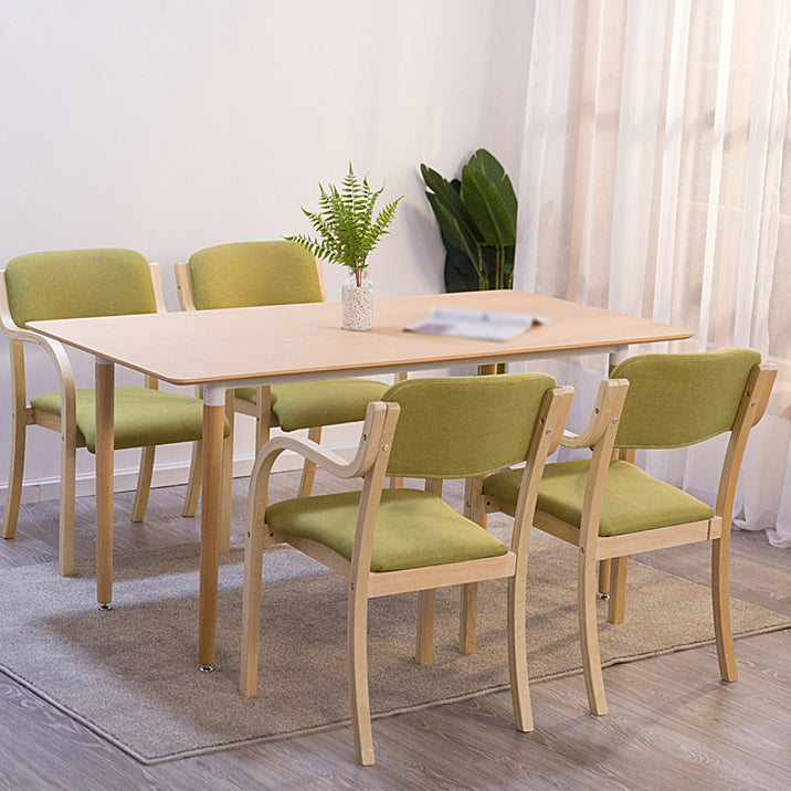 Home Scandinavian Arm Chair Open Back Wood Upholstered Dining Room Chair Clearhalo ' kitchen&dining_furn' 'Dining Chairs' 'Dining Tables & Seating' 'dining_chair' 'furn' 'furn_dining_chair' 'Furniture' 'furniture_dining_chair' 'Kitchen & Dining Furniture' 'kitchen' 3621559