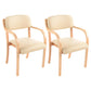 Home Scandinavian Arm Chair Open Back Wood Upholstered Dining Room Chair Beige 2 Piece Set Clearhalo ' kitchen&dining_furn' 'Dining Chairs' 'Dining Tables & Seating' 'dining_chair' 'furn' 'furn_dining_chair' 'Furniture' 'furniture_dining_chair' 'Kitchen & Dining Furniture' 'kitchen' 3621560