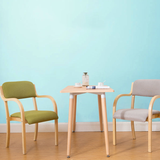 Home Scandinavian Arm Chair Open Back Wood Upholstered Dining Room Chair Clearhalo ' kitchen&dining_furn' 'Dining Chairs' 'Dining Tables & Seating' 'dining_chair' 'furn' 'furn_dining_chair' 'Furniture' 'furniture_dining_chair' 'Kitchen & Dining Furniture' 'kitchen' 3621561