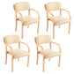 Home Scandinavian Arm Chair Open Back Wood Upholstered Dining Room Chair Beige 4 Piece Set Clearhalo ' kitchen&dining_furn' 'Dining Chairs' 'Dining Tables & Seating' 'dining_chair' 'furn' 'furn_dining_chair' 'Furniture' 'furniture_dining_chair' 'Kitchen & Dining Furniture' 'kitchen' 3621562