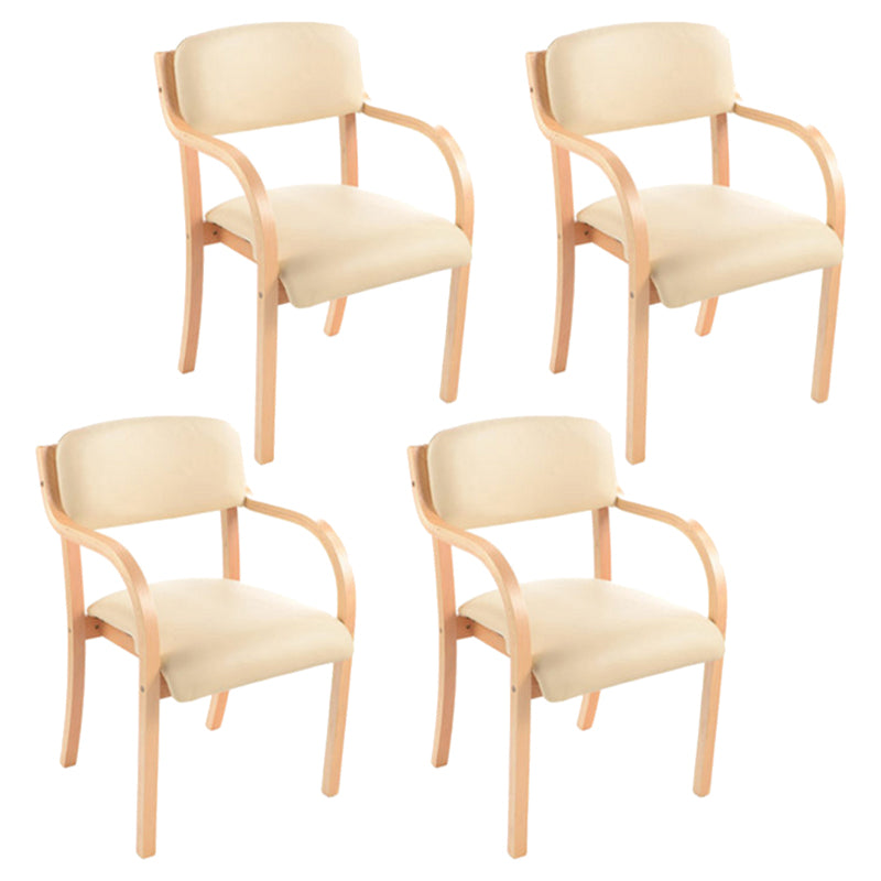 Home Scandinavian Arm Chair Open Back Wood Upholstered Dining Room Chair Beige 4 Piece Set Clearhalo ' kitchen&dining_furn' 'Dining Chairs' 'Dining Tables & Seating' 'dining_chair' 'furn' 'furn_dining_chair' 'Furniture' 'furniture_dining_chair' 'Kitchen & Dining Furniture' 'kitchen' 3621562