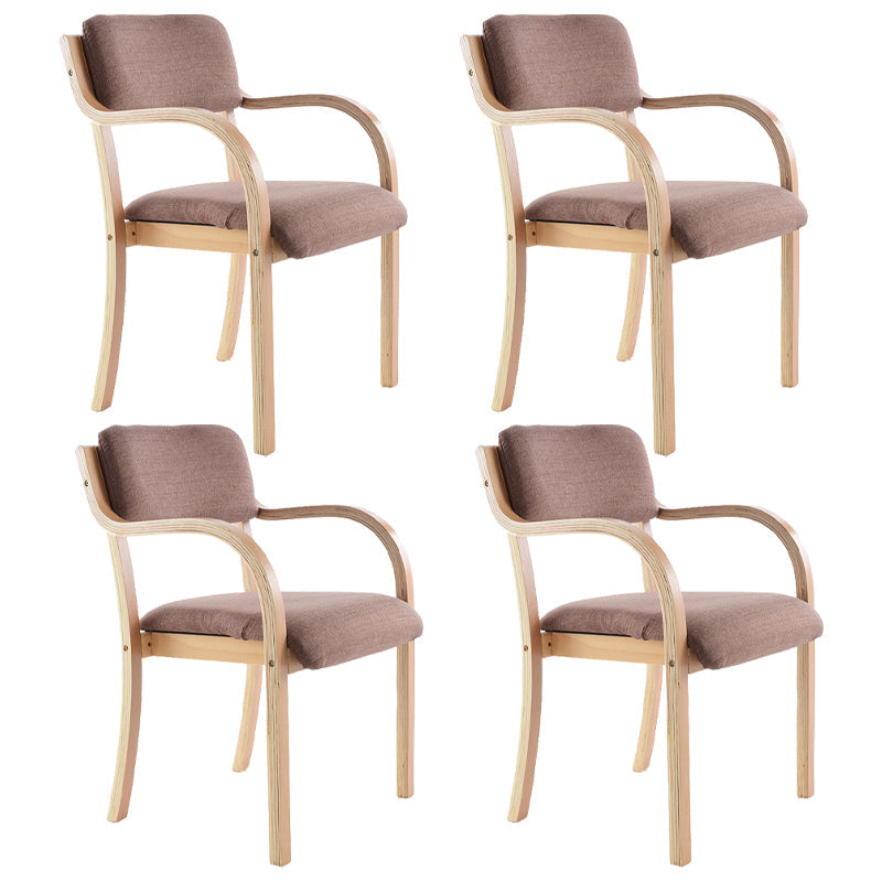 Home Scandinavian Arm Chair Open Back Wood Upholstered Dining Room Chair Brown 4 Piece Set Clearhalo ' kitchen&dining_furn' 'Dining Chairs' 'Dining Tables & Seating' 'dining_chair' 'furn' 'furn_dining_chair' 'Furniture' 'furniture_dining_chair' 'Kitchen & Dining Furniture' 'kitchen' 3621565