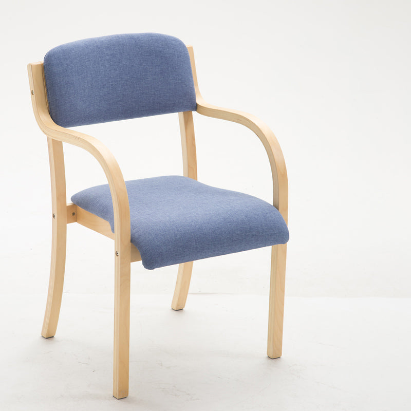Home Scandinavian Arm Chair Open Back Wood Upholstered Dining Room Chair Blue 1 Piece Clearhalo ' kitchen&dining_furn' 'Dining Chairs' 'Dining Tables & Seating' 'dining_chair' 'furn' 'furn_dining_chair' 'Furniture' 'furniture_dining_chair' 'Kitchen & Dining Furniture' 'kitchen' 3621566