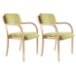Home Scandinavian Arm Chair Open Back Wood Upholstered Dining Room Chair Green 2 Piece Set Clearhalo ' kitchen&dining_furn' 'Dining Chairs' 'Dining Tables & Seating' 'dining_chair' 'furn' 'furn_dining_chair' 'Furniture' 'furniture_dining_chair' 'Kitchen & Dining Furniture' 'kitchen' 3621570