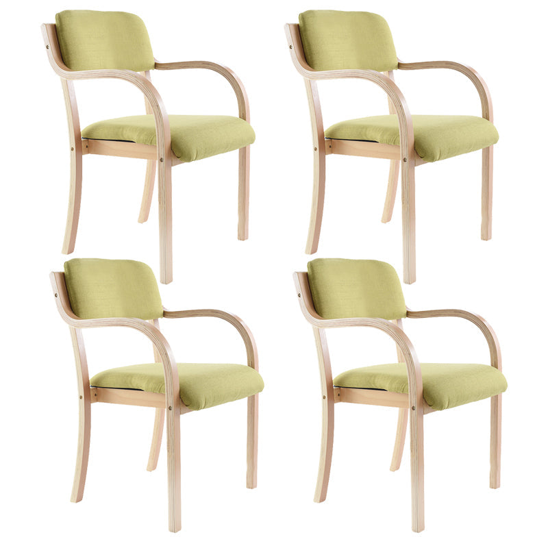 Home Scandinavian Arm Chair Open Back Wood Upholstered Dining Room Chair Green 4 Piece Set Clearhalo ' kitchen&dining_furn' 'Dining Chairs' 'Dining Tables & Seating' 'dining_chair' 'furn' 'furn_dining_chair' 'Furniture' 'furniture_dining_chair' 'Kitchen & Dining Furniture' 'kitchen' 3621571