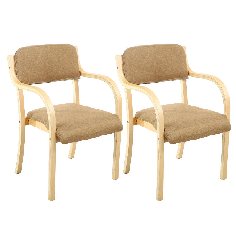 Home Scandinavian Arm Chair Open Back Wood Upholstered Dining Room Chair Khaki 2 Piece Set Clearhalo ' kitchen&dining_furn' 'Dining Chairs' 'Dining Tables & Seating' 'dining_chair' 'furn' 'furn_dining_chair' 'Furniture' 'furniture_dining_chair' 'Kitchen & Dining Furniture' 'kitchen' 3621573