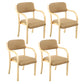 Home Scandinavian Arm Chair Open Back Wood Upholstered Dining Room Chair Khaki 4 Piece Set Clearhalo ' kitchen&dining_furn' 'Dining Chairs' 'Dining Tables & Seating' 'dining_chair' 'furn' 'furn_dining_chair' 'Furniture' 'furniture_dining_chair' 'Kitchen & Dining Furniture' 'kitchen' 3621574