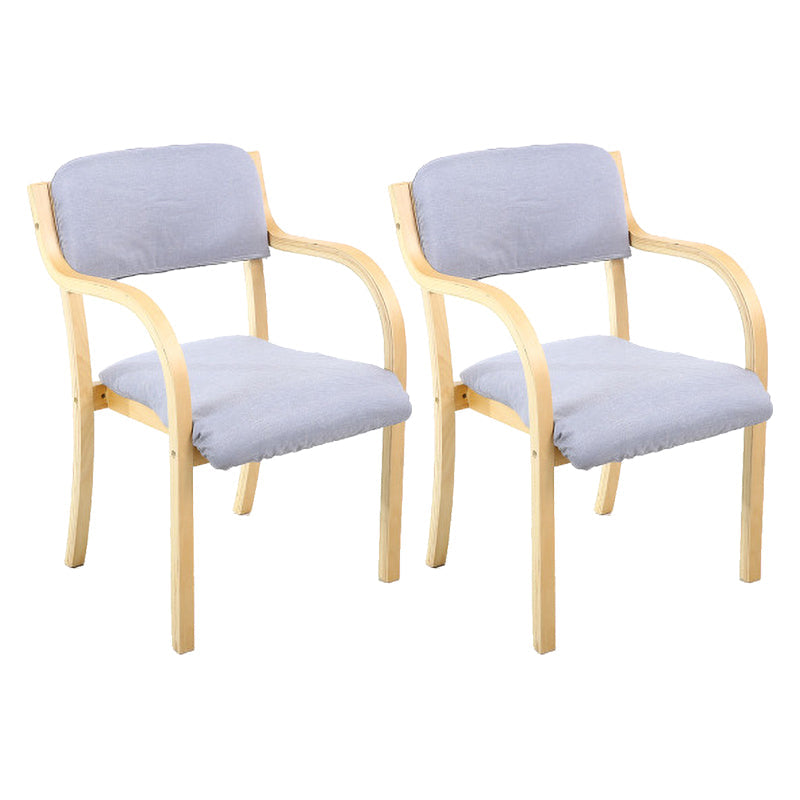 Home Scandinavian Arm Chair Open Back Wood Upholstered Dining Room Chair Smoke Gray 2 Piece Set Clearhalo ' kitchen&dining_furn' 'Dining Chairs' 'Dining Tables & Seating' 'dining_chair' 'furn' 'furn_dining_chair' 'Furniture' 'furniture_dining_chair' 'Kitchen & Dining Furniture' 'kitchen' 3621576