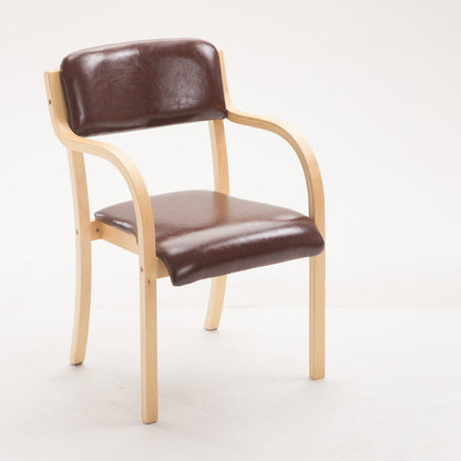 Home Scandinavian Arm Chair Open Back Wood Upholstered Dining Room Chair Coffee 1 Piece Clearhalo ' kitchen&dining_furn' 'Dining Chairs' 'Dining Tables & Seating' 'dining_chair' 'furn' 'furn_dining_chair' 'Furniture' 'furniture_dining_chair' 'Kitchen & Dining Furniture' 'kitchen' 3621578