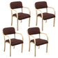 Home Scandinavian Arm Chair Open Back Wood Upholstered Dining Room Chair Dark Coffee 4 Piece Set Clearhalo ' kitchen&dining_furn' 'Dining Chairs' 'Dining Tables & Seating' 'dining_chair' 'furn' 'furn_dining_chair' 'Furniture' 'furniture_dining_chair' 'Kitchen & Dining Furniture' 'kitchen' 3621583