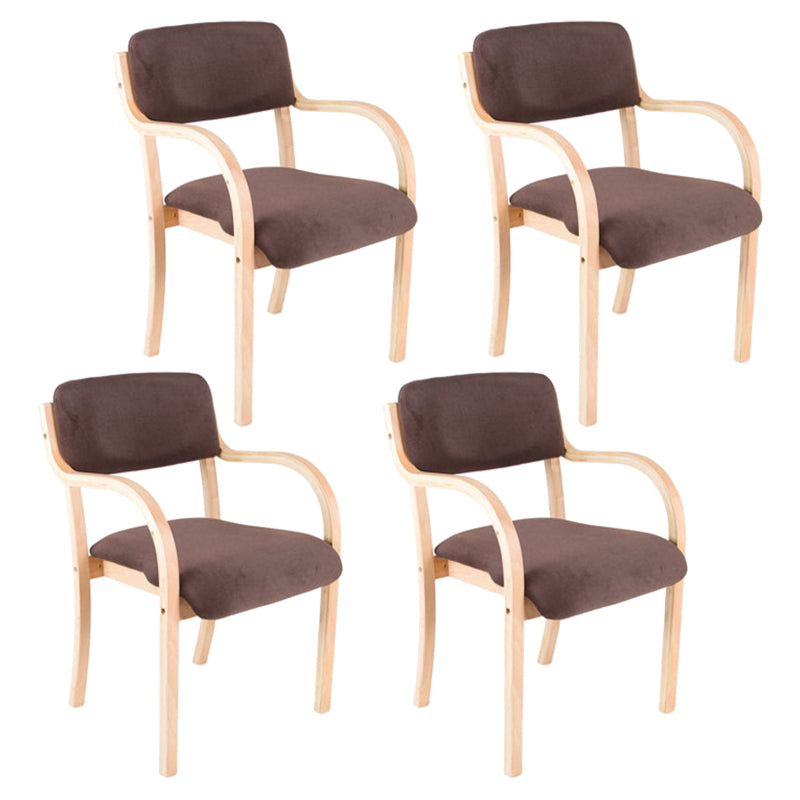 Home Scandinavian Arm Chair Open Back Wood Upholstered Dining Room Chair Light Coffee 4 Piece Set Clearhalo ' kitchen&dining_furn' 'Dining Chairs' 'Dining Tables & Seating' 'dining_chair' 'furn' 'furn_dining_chair' 'Furniture' 'furniture_dining_chair' 'Kitchen & Dining Furniture' 'kitchen' 3621586