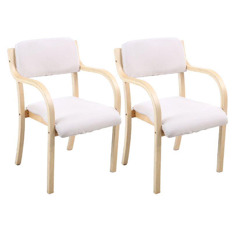 Home Scandinavian Arm Chair Open Back Wood Upholstered Dining Room Chair Off-White 2 Piece Set Clearhalo ' kitchen&dining_furn' 'Dining Chairs' 'Dining Tables & Seating' 'dining_chair' 'furn' 'furn_dining_chair' 'Furniture' 'furniture_dining_chair' 'Kitchen & Dining Furniture' 'kitchen' 3621588