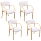 Home Scandinavian Arm Chair Open Back Wood Upholstered Dining Room Chair Off-White 4 Piece Set Clearhalo ' kitchen&dining_furn' 'Dining Chairs' 'Dining Tables & Seating' 'dining_chair' 'furn' 'furn_dining_chair' 'Furniture' 'furniture_dining_chair' 'Kitchen & Dining Furniture' 'kitchen' 3621589