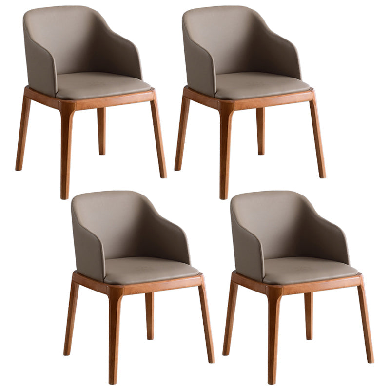 Glam Scandinavian Ash Wood Chairs Solid Back Arm Kitchen Dining Chair Set Khaki 4 Piece Set Clearhalo ' kitchen&dining_furn' 'Dining Chairs' 'Dining Tables & Seating' 'dining_chair' 'furn' 'furn_dining_chair' 'Furniture' 'furniture_dining_chair' 'Kitchen & Dining Furniture' 'kitchen' 3621598