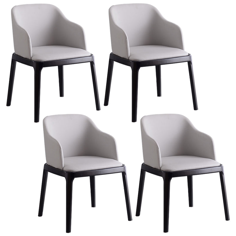 Glam Scandinavian Ash Wood Chairs Solid Back Arm Kitchen Dining Chair Set Light Gray 4 Piece Set Clearhalo ' kitchen&dining_furn' 'Dining Chairs' 'Dining Tables & Seating' 'dining_chair' 'furn' 'furn_dining_chair' 'Furniture' 'furniture_dining_chair' 'Kitchen & Dining Furniture' 'kitchen' 3621610
