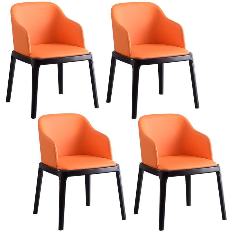 Glam Scandinavian Ash Wood Chairs Solid Back Arm Kitchen Dining Chair Set Orange 4 Piece Set Clearhalo ' kitchen&dining_furn' 'Dining Chairs' 'Dining Tables & Seating' 'dining_chair' 'furn' 'furn_dining_chair' 'Furniture' 'furniture_dining_chair' 'Kitchen & Dining Furniture' 'kitchen' 3621614