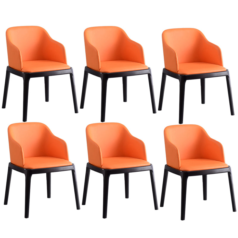 Glam Scandinavian Ash Wood Chairs Solid Back Arm Kitchen Dining Chair Set Orange 6 Piece Set Clearhalo ' kitchen&dining_furn' 'Dining Chairs' 'Dining Tables & Seating' 'dining_chair' 'furn' 'furn_dining_chair' 'Furniture' 'furniture_dining_chair' 'Kitchen & Dining Furniture' 'kitchen' 3621615